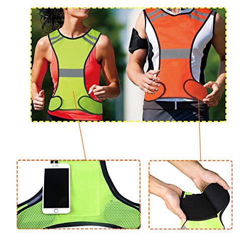 Reflective Night Running Vest with Adjustable Strap & Breathable H...