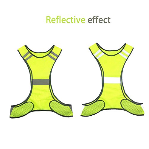 Reflective Night Running Vest with Adjustable Strap & Breathable H...