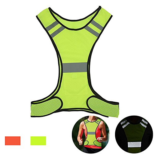 Reflective Night Running Vest with Adjustable Strap & Breathable H...