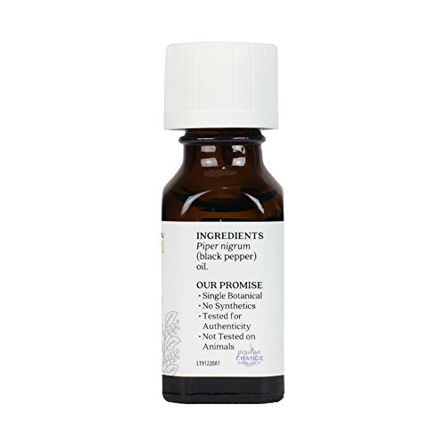 Aura Cacia Black Pepper Essential Oil, 0.5 Fluid Ounce, Paclaging ...