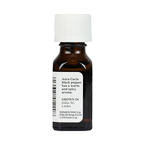Aura Cacia Black Pepper Essential Oil, 0.5 Fluid Ounce, Paclaging ...
