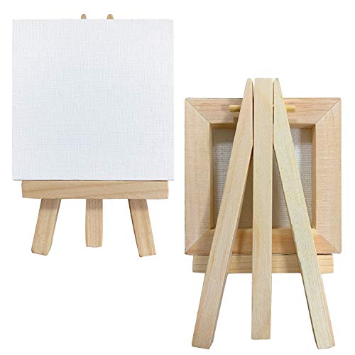 COLOR MAGIC Mini Stretched Canvas with Easel - 4x4 Inch/12 Pack - ...