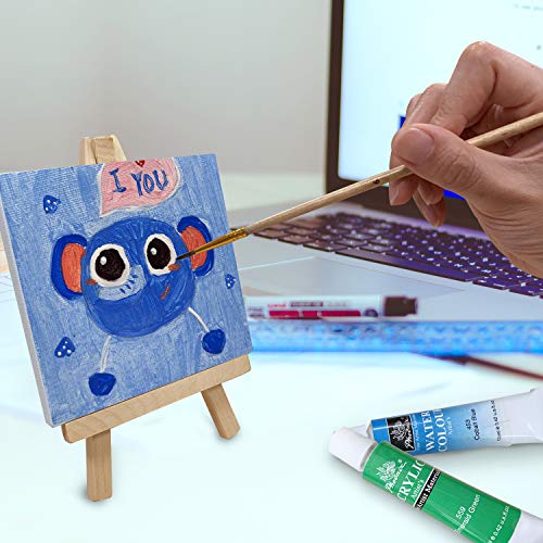 COLOR MAGIC Mini Stretched Canvas with Easel - 4x4 Inch/12 Pack - ...