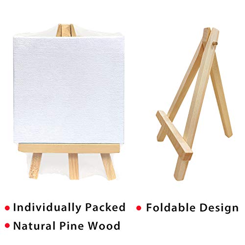 COLOR MAGIC Mini Stretched Canvas with Easel - 4x4 Inch/12 Pack - ...