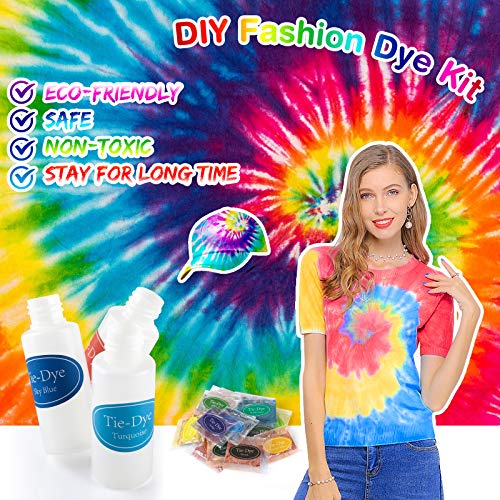26 Colors Tie Dye Kit with Spray Nozzles, Fabric Dye Art Set for K...