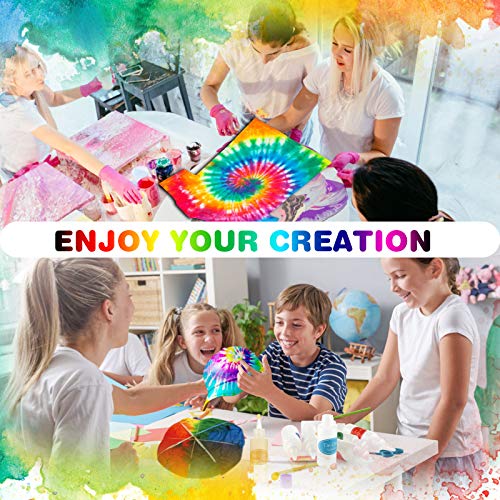 26 Colors Tie Dye Kit with Spray Nozzles, Fabric Dye Art Set for K...