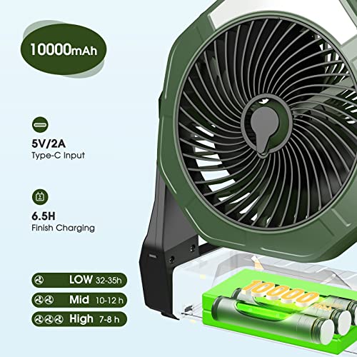 Portable Misting Fan, 8-Inch 10000mAh Rechargeable Battery Operate...