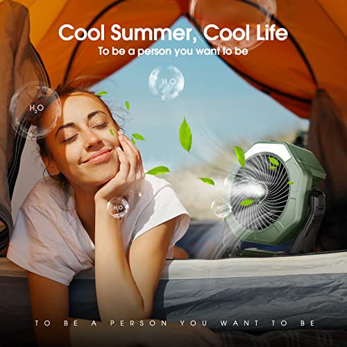 Portable Misting Fan, 8-Inch 10000mAh Rechargeable Battery Operate...