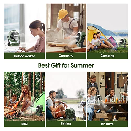 Portable Misting Fan, 8-Inch 10000mAh Rechargeable Battery Operate...