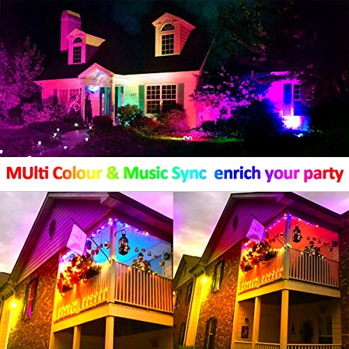 2Pack 60W RGBW LED Flood Light Color Changing Exterior Light Dimma...
