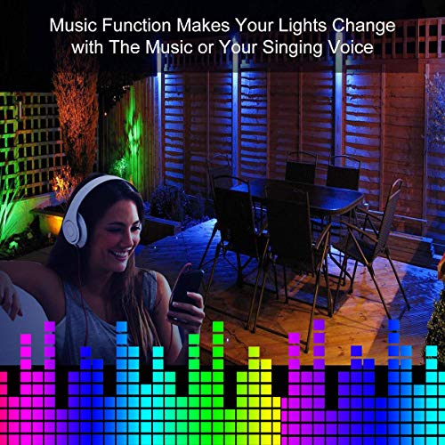 2Pack 60W RGBW LED Flood Light Color Changing Exterior Light Dimma...