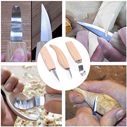 5pcs Wood Carving Tools Set+Cut Resistant Gloves,Spoon Carving Hoo...