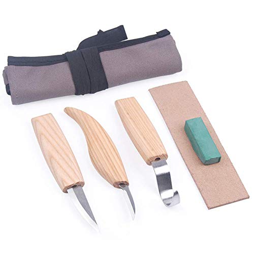 5pcs Wood Carving Tools Set+Cut Resistant Gloves,Spoon Carving Hoo...