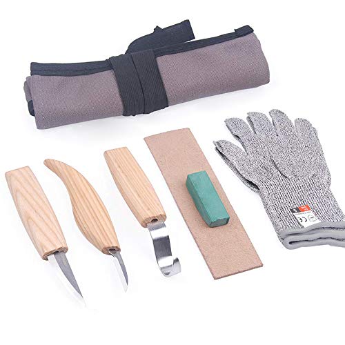 Autimatic Wood Carving Tools Set+Cut Resistant Gloves,Spoon Carvin...