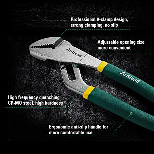 AUTLEAD 3 Pcs Straight Jaw Tongue and Groove Pliers Set, 12/10/8-I...