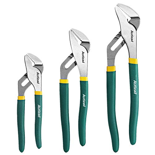 AUTLEAD 3 Pcs Straight Jaw Tongue and Groove Pliers Set, 12/10/8-I...