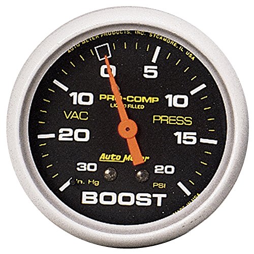 Auto Meter 5401 Pro-Comp Liquid-Filled Mechanical Vacuum/Boost Gauge
