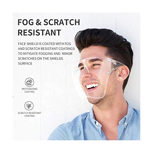 Safety Clear Face Shield With Glasses - Fashion Reusable...