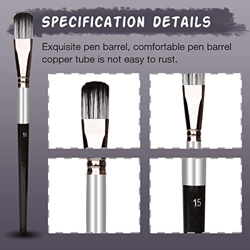 AUTOXEL Artist Paint Brushes Pack, 15 Pcs Nylon Hair Brushes and 1...