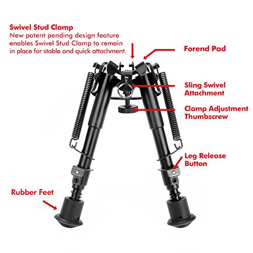 AVAWO Hunting Rifle Bipod - 6 Inch to 9 Inch Adjustable Super Duty...