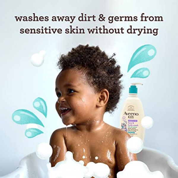 Aveeno Kids Sensitive Skin Face & Body Wash With Oat Extract, Gent...