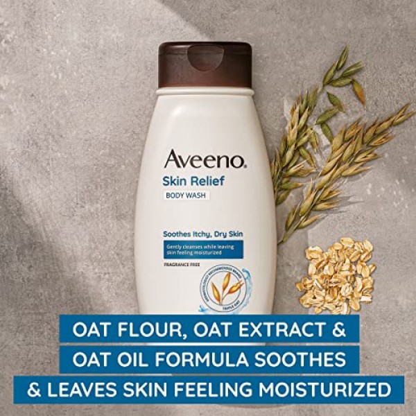 Aveeno Skin Relief Fragrance-Free Body Wash with Triple Oat Formul...