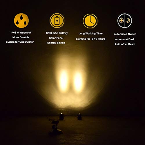 AVEKI Solar Pond Spotlights, 12 LED Solar Underwater Lights with D...