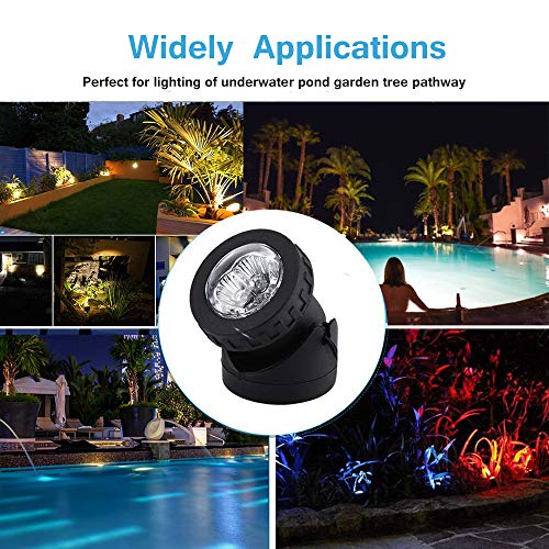 AVEKI Solar Pond Spotlights, 12 LED Solar Underwater Lights with D...