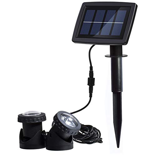 AVEKI Solar Pond Spotlights, 12 LED Solar Underwater Lights with D...