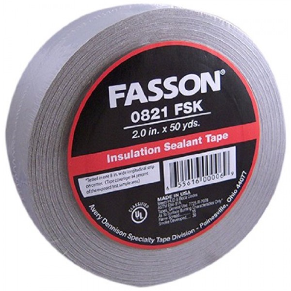Avery Dennison Fasson 0821 FSK HVAC Tape, UL 723, Silver, 150 ft x...