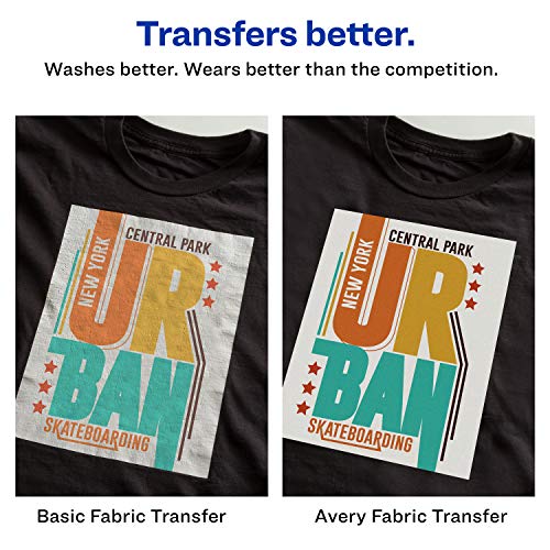 Avery Printable T-Shirt Transfers, For Use on Dark Fabrics, Inkjet...