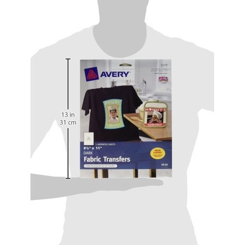 Avery Printable T-Shirt Transfers, For Use on Dark Fabrics, Inkjet...