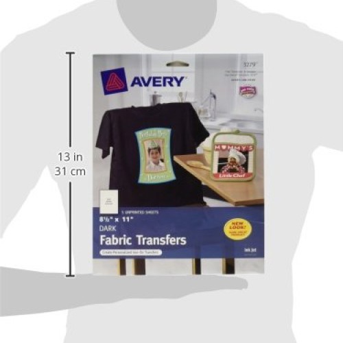 Avery Printable T-Shirt Transfers, For Use on Dark Fabrics, Inkjet...
