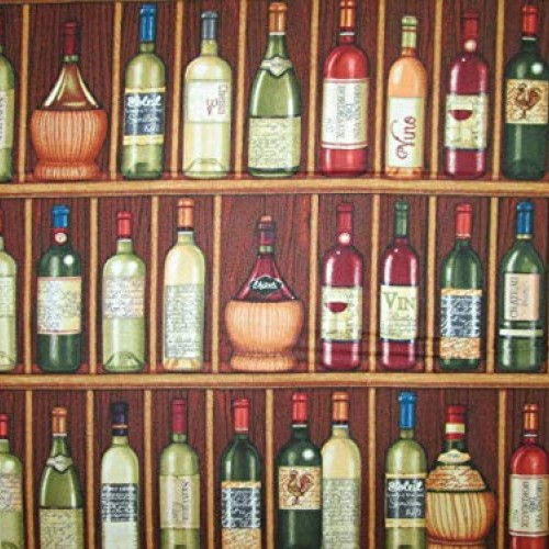 Fat Quarter Yard 18 x 22 Fabric Bar Alcohol Wine Beer Varietie...