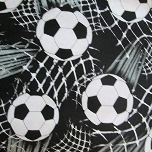 Half Yard 18 x 44 Fabric Balls Sport Games Football Color: Mul...