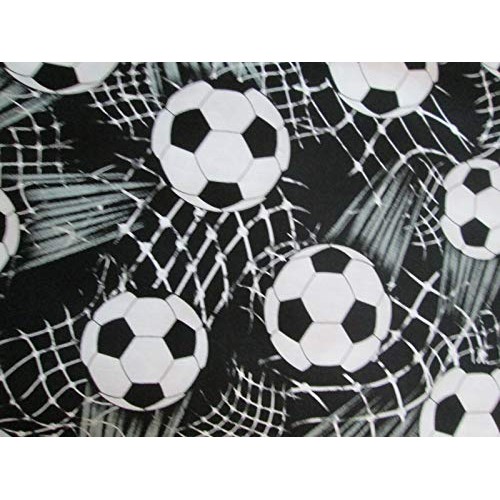 Half Yard 18 x 44 Fabric Balls Sport Games Football Color: Mul...