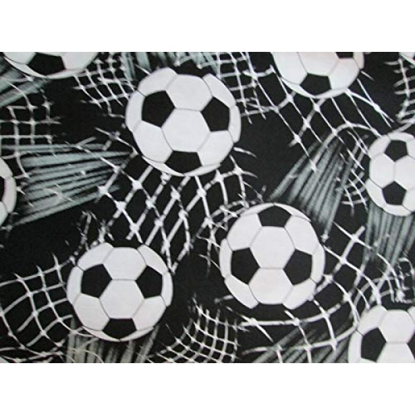 Half Yard 18 x 44 Fabric Balls Sport Games Football Color: Mul...