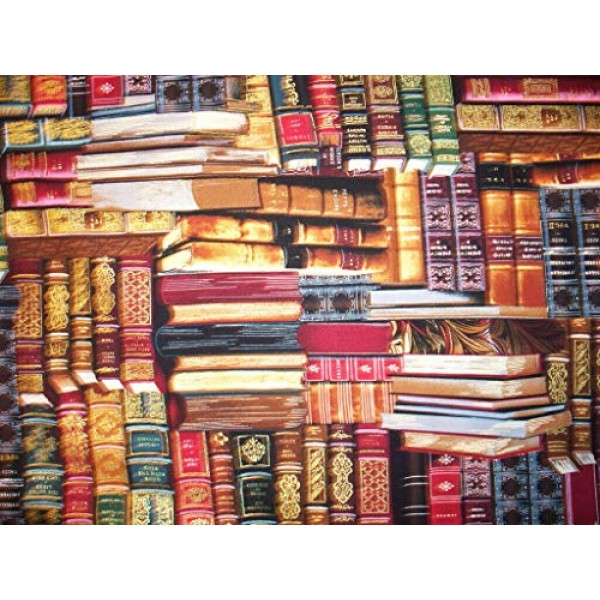 Half Yard 18 x 44 Fabric Vintage Rom Library Gold Brown Type: ...