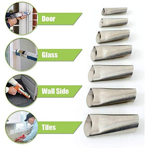 Caulking Finisher Tool Kit - 14Pcs - Upgraded Caulk Nozzle Applica...