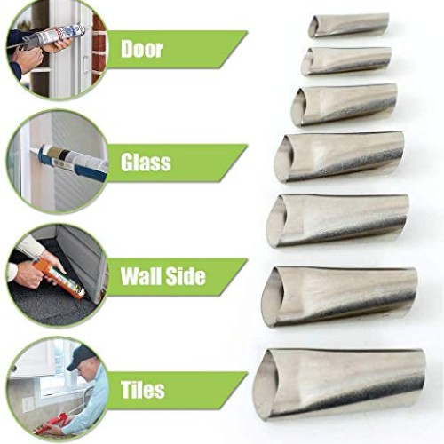 Caulking Finisher Tool Kit - 14Pcs - Upgraded Caulk Nozzle Applica...