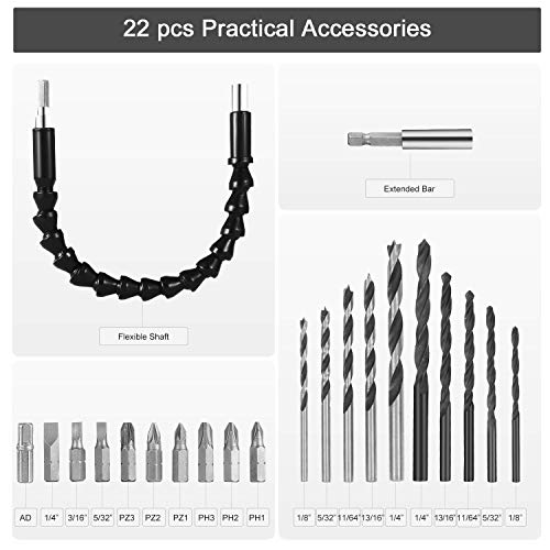 AVID POWER 12V Cordless Drill, Power Drill Set with 22pcs Impact D...