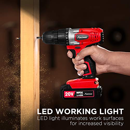 AVID POWER 20V MAX Lithium Ion Cordless Drill, Power Drill Set wit...