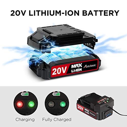 AVID POWER 20V MAX Lithium Ion Cordless Drill, Power Drill Set wit...