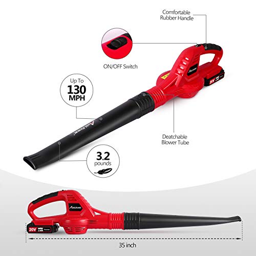AVID POWER Cordless Leaf Blower, 20V MAX Lithium Battery Powered C...