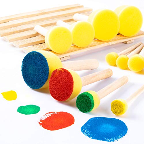 48Pcs Assorted Size Round Sponges Brush Set - Paint Tools for Kids...