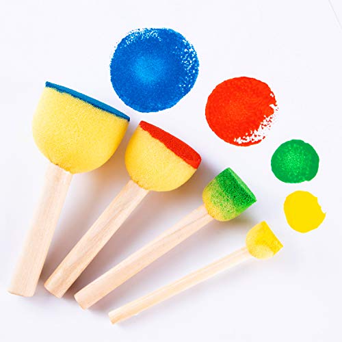 48Pcs Assorted Size Round Sponges Brush Set - Paint Tools for Kids...