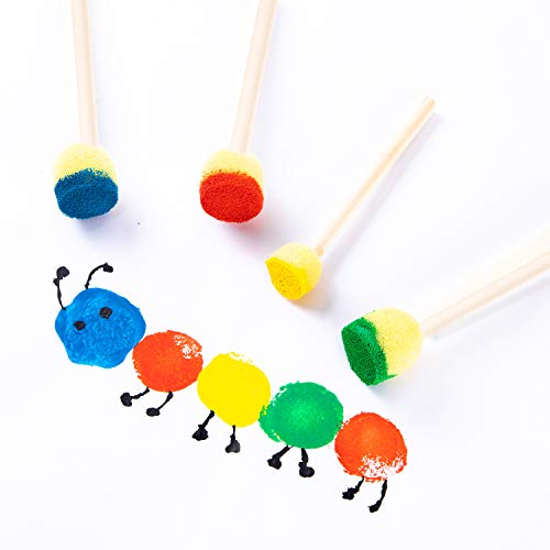 48Pcs Assorted Size Round Sponges Brush Set - Paint Tools for Kids...