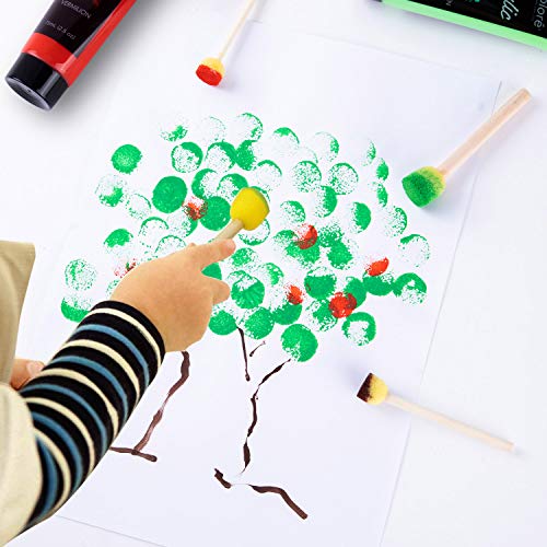 48Pcs Assorted Size Round Sponges Brush Set - Paint Tools for Kids...