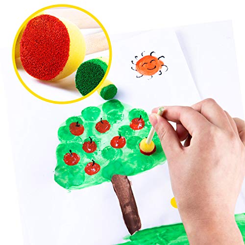 48Pcs Assorted Size Round Sponges Brush Set - Paint Tools for Kids...