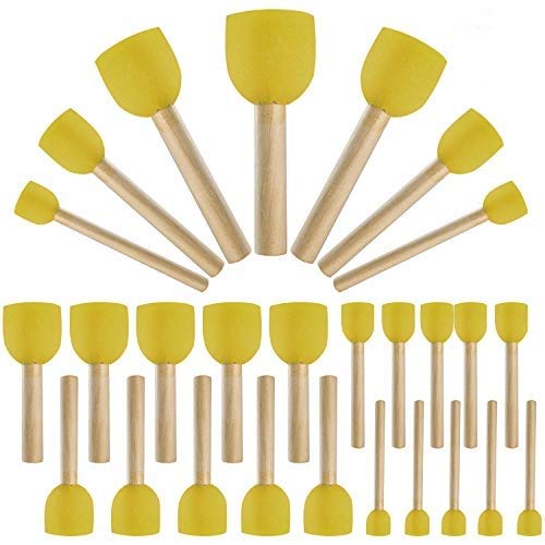 48Pcs Assorted Size Round Sponges Brush Set - Paint Tools for Kids...